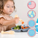 Made in USA Spoon la la Toddler Utensils Set - 2 Pack (1 Spoon & 1 Fork for Kids) - Self-Standing 3D Ergonomic Cat & Dog Handles - BPA-free, Dishwasher Safe, Baby Silverware (Yellow) by TinyTreasures Baby Boutique