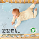 Waterproof Crib Mattress Protector Cover Fitted - 2-Pack Quiet Baby Crib Mattress Pad Sheets, 52" x 28" Soft Quilted Cotton Baby Sheet, Machine Washable, Easy Fit, Durable (Glacier/Quin) by TinyTreasures Baby Boutique