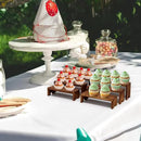 Display Wood Risers Wooden Stand 3 Tier 4 Set 12 Pieces Tiered Desert Wooden Stands Decorative Rectangular Display Cupcake Stands Cologne Perfume Racks(Brown) by CozyNest Decor