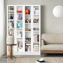 5 Tier Metal Curio Cabinets, Modern Bookshelf Cabinet with 4 Adjustable Shelves, Cabinet Display Case for Home Office, Living Room, Pantry (White-23.54W) by CozyNest Decor