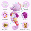 Sumobaby Infant Baby Musical Stuffed Animal Activity Soft Toys with Multi-Sensory Crinkle, Rattle and Textures, for Tummy Time Newborn 0-3-6-12 Months Boys, Girls, Seahorses, Purple by TinyTreasures Baby Boutique