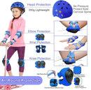 Kids Bike Helmet with DIY Stickers and Knee Pads Elbow Pads Wrist Guard Set for Ages 3-8-14 Toddler Boys Girls Helmet for Roller Skates Cycling Skateboarding Bicycle Scooter by TinyTreasures Baby Boutique