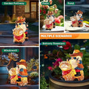 Garden Gnome Statue on Highland Cow with Solar Lights – Funny Outdoor Resin Decor for Patio, Lawn, Yard – Unique Gift for Women, Grandma, Mother's Day, Birthday, Housewarming by GreenHaven Gardens