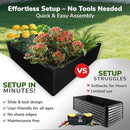 Raised Garden Bed - 4x4 ft Planter Box - Black HDPE - No Tools Needed - DIY Kit for Urban Gardening, Flowers, Herbs & Vegetables - Made in The USA by GreenHaven Gardens