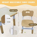 Kids Table and 4 Chairs Set with Graffiti Desktop, Toddler Furniture Set, Non-Slip, Table Children Study Desk, Dining Table, Height Adjustable Desk, Painting Desktop for Kids (31.5x23.6Inch) by CozyNest Decor