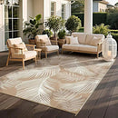 Pauwer Waterproof Outdoor Rug 5x8, Reversible Plastic Straw Patio Camping Rug, Indoor Outdoor RV Mat Carpet for Deck, Camper, Porch, Balcony, Backyard, Picnic, Leaf Brown by GreenHaven Gardens
