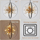 23.2'' Black Gold 12-Light Globe Sputnik Chandelier Modern Industrial Adjustable Hanging Ceiling Firework Pendant Light Fixture for Entryway Foyer Bedroom Dining Living Room Hallway by CozyNest Decor