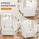 Power Recliner Chair Swivel Glider, Large Rocker Recliner w/USB Charging Port, Boucle Upholstered Swivel Rocker Glider Recliner for Nursery,Bedroom,Living Room, 1PC, Cream by CozyNest Decor