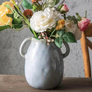 Kimdio Ceramic Vase with 2 Handles, Modern Farmhouse Grey Vase for Home Decor, Rustic Pottery Vase, Boho Decorative Terracotta for Flowers, Clay Pampas Grass Vases for Living Room Dining Table Shelves by GreenHaven Gardens