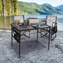 RedSwing Folding Grill Table,Aluminum Portable Grill Stand Table for Outdoor Camping Picnic BBQ Lightweight, Adjustable Height, 36''x24''x16/28'', Black by GreenHaven Gardens
