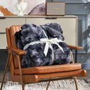 Cozy Bliss Faux Fur Throw Blanket for Couch, Fuzzy Soft Plush Thick Bubble Blanket for Sofa Bedroom Living Room, 108 * 90 Inches Tie Dye Black by CozyNest Decor
