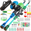 Kids Fishing Pole Kit Set，Portable Telescopic Fishing Rod and Reel Combo Full Kits for Boys, Girls, Beginner, Youth by TinyTreasures Baby Boutique