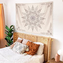Lunerfex Boho Floral Tapestry Mandala Wall Tapestry, Cute Tapestries for Bedroom Beige Flower Tapestries Wall Hanging for Bedroom Living Room Decor Beige-2 70"x90" by CozyNest Decor