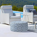 LVTXIII Outdoor Inflatable Ottoman, Fade-Resistant Round Footrest Stool D31”x H14”, Portable Patio Pouf for Garden Camping or Home Use, Medallion Blue by CozyNest Decor
