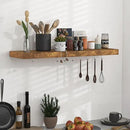 Floating Shelves - 10.3 Inch Deep Wall Shelf for Decor & Storage - Wall Mounted Display Shelving with Invisible Heavy-Duty Metal Bracket - 36" W x 10.3" D x 1.8" H - Set of 1 - Rustic Brown by CozyNest Decor