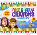 42PCS Face and Body Paint Crayons, XL Face Painting Kit Safe and Non-Toxic Ultimate Party Pack Including 14 Metallic Colors for Birthday Makeup Party Supplies, Festivals, Gifts for Kids Girls Boys by TinyTreasures Baby Boutique