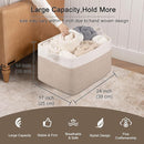 OIAHOMY 95L Blanket Basket, 24”x17”x14”, Large Woven Basket for Storage, Nursery Cotton Rope Basket with Handle, Living Room, Nursery, Bedroom,Toy Storage Organizer Bins, Brown and White by TinyTreasures Baby Boutique