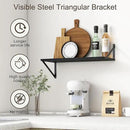 Deep Black Floating Shelves for Wall, 24"W x 10"D Wall Shelves Set of 2, 10 Inch Deep Floating Shelf with Brackets, Wide Display & Storage Shelves for Books, Living Room, Kitchen, Bathroom by CozyNest Decor