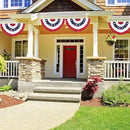 USA Pleated Fan Flag American US Bunting Flag Patriotic Half Fan Banner Flag with Canvas Header and Brass Grommets for 4th of July Memorial Day Indoor Outdoor Decoration (3, 2x4 Feet) by GreenHaven Gardens