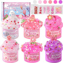 6 Pack Slimes, Pink Slime Kids, Cloud Slime kit for Girls Ages 8-12, Toys for Girls and Boys, for Kids Slime Set Party kit Goodie Bag Stuffers, 4 5 6 7 8 9 10 Year Old Girl Birthday Gift Cute Stuff by TinyTreasures Baby Boutique