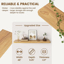 Rustic Elm Wood Floating Shelves for Wall Round Edge, 48"W x 9.2"D x 1.37"H, Set of 1 with Invisible Bracket, Wall Mounted Storage Shelves for Living Room Bedroom Kitchen Bathroom Decor, Natural by TinyTreasures Baby Boutique