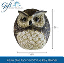 Stocky Owl Garden Decor Holds a Hidden Key Outside - Secret Magnetic Panel Key Hider by GreenHaven Gardens