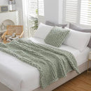 WESHIONGOO Chunky Knit Blanket Throw 50"×60" Knitted Throw Blankets for Couch Bed Fluffy Soft Blanket with Jumbo Chenille Yarn Thick 100% Handmade (Sage Green) by CozyNest Decor