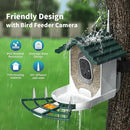 Smart Bird Feeder with Camera Solar Powered & AI Bi rd Identification, 2.4Ghz WiFi Bird feeders for Outdoors, 2K Live Video, Nstant Arrival Alerts - Best Gifts for Bi rd Lovers - Green by CozyNest Decor