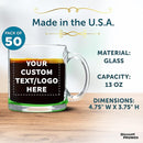 Custom Libbey Clear Glass Coffee Mugs 13 oz. Set of 50, Personalized Bulk Pack - Perfect for Coffee, Tea, Espresso, Hot Cocoa, Other Beverages - Green Bottom by TinyTreasures Baby Boutique
