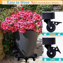 Plant Caddy With Wheels 20 Inch Heavy Duty Outdoor, Indoor Rolling Plant Stand With Casters Black Plant Dolly Large Potted Planter Cart For Big Flower Pots Plants Pots, Heart Shaped Garden Pot Mover by GreenHaven Gardens