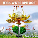 Solar Wind Spinner, 38 Inch Metal Stake Yard Spinners,Solar Powered Multi-Color LED Glass Ball with Kinetic Wind Sculpture Spinner Windmills for Yard by GreenHaven Gardens