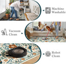 Moynesa Washable 3x5 Rug, Non Slip Kitchen Rugs Boho Bird Small Beige Living Room Area Carpet for Office Bedroom Bathroom, Indoor, Ultra Thin, Soft, Stain Resistant, Floral Entryway Mat by TinyTreasures Baby Boutique