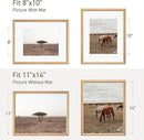 11x14 Picture Frame Natural Solid Oak Photo Frames with 8x10 Removable Mat Wall Hanging Large Handcrafted Frame with HD Plexiglass Wall and Tabletop Display Large Poster Frame by CozyNest Decor