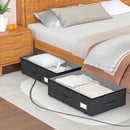 Underbed Storage Bins with Wheels, No Assembly Required - 7.5 inch height Black Large Capacity Rolling Underbed Containers for Shoes, Dorm under bed storage drawers by CozyNest Decor