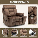 Oversized Power Lift Recliner Chair for Elderly with Massage Heat, Brown Velvet Electric Lay Flat Recliners with Cup Holders, Side Pockets, Infinite Position, Gift for Family by CozyNest Decor