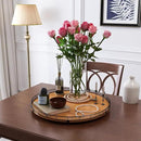 Farmhouse Oak 21" Lazy Susan Turntable Organizer for Cabinet, Round Wooden Lazy Susan Organization and Storage for Dining Table, Pantry, Kitchen, Countertop, Cupboard,Home Decor, Walnut (21) by CozyNest Decor