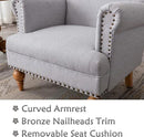 chairus Linen Accent Chair for Living Room Upholstered Mid Century Modern Single Sofa Chair with Solid Wood Legs Comfy Reading Chair Armchair for Bedroom/Office Room/Recption/Lounge, Grey by CozyNest Decor
