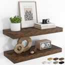 RICHFOCUS 24Inch Floating Shelves for Wall 2 Pack Shelves for Bedroom|Kitchen|Bathroom Wall Mounted Rustic Wood Floating Shelf with Invisible Brackets for Books|Storage|Decor, Rustic Brown by CozyNest Decor