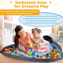 SAM AND MABEL XXL Toy Storage Organizer with Play Mat – 15" x 15" x 16" Storage Bin for Kids Playroom, Foldable Fabric Bag and Basket for Nursery (Gray) by TinyTreasures Baby Boutique