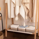3 Pack Small Storage Baskets for Organizing, Cute Woven Decorative Gift Baskets for Shelves, Mini Closet Organizer Bins with Handles, 11.81''Lx7.87''Wx4.72''H-Brown White by CozyNest Decor