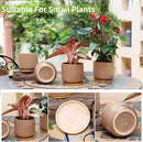 TAMAYKIM 5.25 Inch Ceramic Plant Pots with Drainage Holes and Saucers, Modern Flower Pots with Trays for Indoor Planters, Snake Plant, Succulent, Cactus and Herbs, Red, Set of 4 by CozyNest Decor