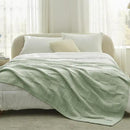 Amélie Home Chenille Knit Throw Blanket for Couch, Checkered Texture Decorative Soft Blanket for Sofa, Bed & Living Room, 50"x60", Sage Green by CozyNest Decor