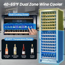 180 Bottles Wine Fridge 24 Inch Dual Zone Wine Cooler Refrigerator Freestanding Wine Refrigerator with Glass Door and Safety Lock, Large Wine Cellar for Home, Office, Kitchen by CozyNest Decor