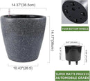Dexceder 15x14 Self Watering Planter with Wheels Indoor Outdoor, Inner Pot Design, Thickened Large Floor Standing Flower Plant Pot with Water Level Indicator (Stone Matte) by GreenHaven Gardens