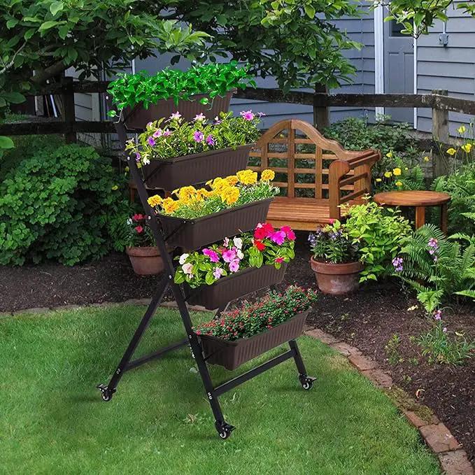 G TALECO GEAR Vertical Garden Planter, Vertical Raised Garden Bed Planter Box with 5 Container Boxes, Grow Your Herb Vegetables Flowers Indoor and Outdoor (5-Tier), photo 6 of 7