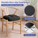 Chair Cushions for Dining Chairs, Dining Chair Cushions, Tufted Indoor Chair Pads with Ties & Non Slip Backing, Seat Cushions for Kitchen Chairs 16.5” x 16.5” x 3.5”, Set of 6, Black by GreenHaven Gardens