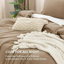 Litanika Taupe Comforter Set King Size, 3 Pieces Solid Bedding Comforter Set, All Season Fluffy Bed Set (104x90In Comforter & 2 Pillowcases) by CozyNest Decor