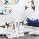 LANGYASHAN Rectangular Storage Bin Collapse Canvas Fabric Cartoon Storage Basket with Handles for Organizing Home Kitchen Boys and Girls Toys Office Closet Shelf Baskets (Rec Simplified Zoo) by TinyTreasures Baby Boutique