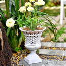 Sungmor Heavy Duty Cast Iron Urn Planter, Beautiful Hollow Trophy Design Tall Orchid Flower Pot, Large Decorative Plastic Flowers Plants Bouquets Vase, Rustic French Country Pot for Home or Garden by CozyNest Decor