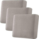 H.VERSAILTEX Super Stretch Individual Seat Cushion Covers - Sofa & Couch Cushion Slipcover Sets - Thick Jacquard Textured Twill Fabric (3 Piece XL Sofa Cushion Covers, Taupe) by CozyNest Decor